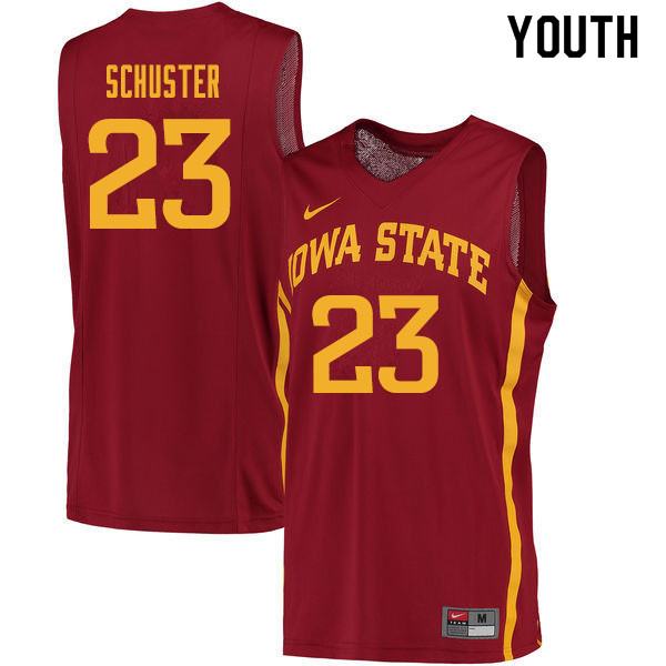 Youth #23 Nate Schuster Iowa State Cyclones College Basketball Jerseys Sale-Cardinal